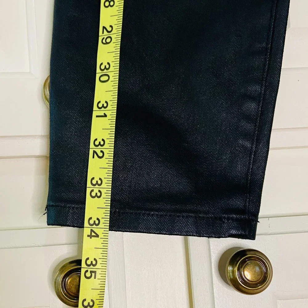 Motherhood Maternity Indigo Blue Coated Skinny Leg Ankle Jeans Black Med… - Picture 10 of 10